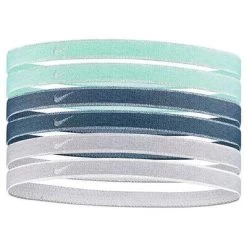 Nike Elasticated Hairbands (Pack Of 6) - Turquoise/Blue