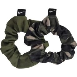 Nike Gathered Hair Ties (Pack Of 2) - Green/Camouflage