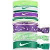 Nike Ponytail Holders (Pack Of 9) - Green/Purple