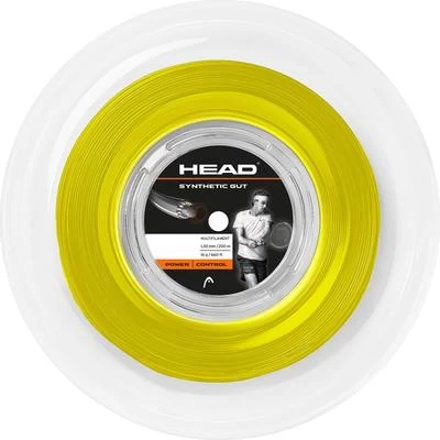 Head Synthetic Gut 16 (1.30mm) 200m Tennis String Reel - Yellow 3 Head Synthetic Gut 16 (1.30mm) 200m Tennis String Reel - Yellow