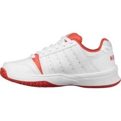 K-Swiss Kids Smash Omni Tennis Shoes - White/Fiesta -Ball Game Paradise 55629 182 d