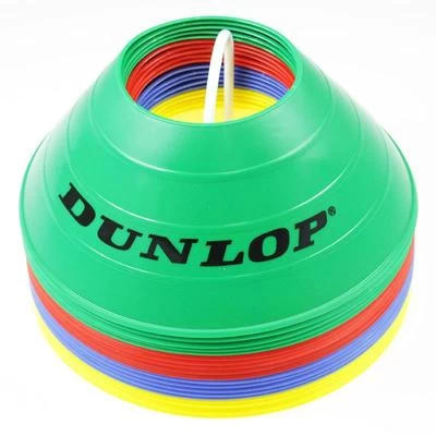 Dunlop Marker Cones - 20 Cone Set - Yellow/Blue/Green/Red 3 Dunlop Marker Cones - 20 Cone Set - Yellow/Blue/Green/Red