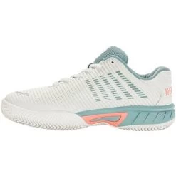K-Swiss Kids Hypercourt Express 2 HB Tennis Shoes - White/Nile Blue -Ball Game Paradise 86614143 E