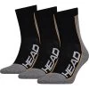Head Performance Short Crew Socks (3 Pairs) - Black/Grey 2 Head Performance Short Crew Socks (3 Pairs) - Black/Grey -Ball Game Paradise 904011 BK