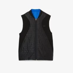 Lacoste Mens Sport Padded And Reversible Vest Jacket - Black/Blue