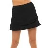 Lucky In Love Womens Long Wave Skirt - Black -Ball Game Paradise CB534 001 A