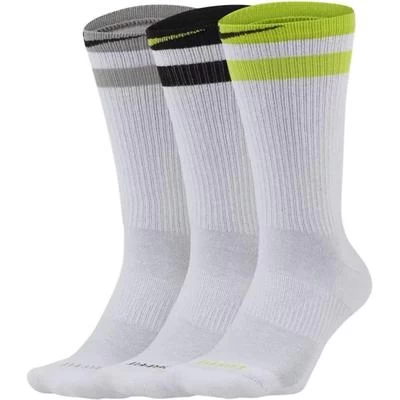 Nike Everyday Plus Cushioned Training Socks (3 Pairs) - White/Yellow/Black 3 Nike Everyday Plus Cushioned Training Socks (3 Pairs) - White/Yellow/Black