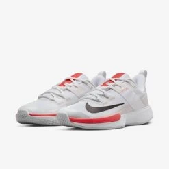 Nike Womens Vapor Lite Tennis Shoes - White/Bright Crimson -Ball Game Paradise DC3431 101 E