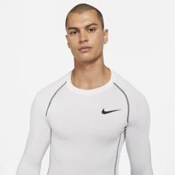 Nike Mens Tight Fit Long Sleeve Top - White -Ball Game Paradise DD1990 100 C