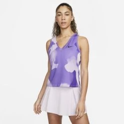 Nike Womens Printed Tennis Tank - Purple