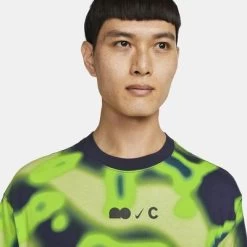 Nike Mens Printed Tennis Top - Neon Green -Ball Game Paradise DQ0622 821 C