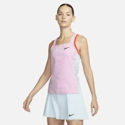 Nike Womens Dri-FIT Slam Tennis Tank - Light Arctic Pink/Glacier Blue