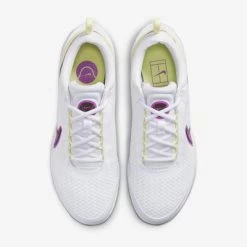 Nike Womens Court Air Zoom Pro Tennis Shoes - White/Citron Tint/Fuchsia Dream -Ball Game Paradise DV3285 101 D