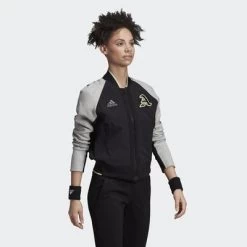 Adidas Womens New York Varsity Jacket - Black -Ball Game Paradise DX4320 F