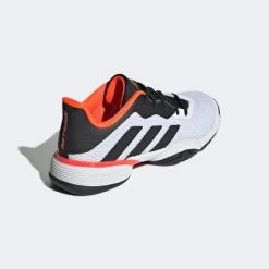 Adidas Kids Barricade Tennis Shoes - Cloud White/Core Black/Solar Red -Ball Game Paradise GW2996 E