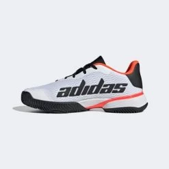Adidas Kids Barricade Tennis Shoes - Cloud White/Core Black/Solar Red -Ball Game Paradise GW2996 F