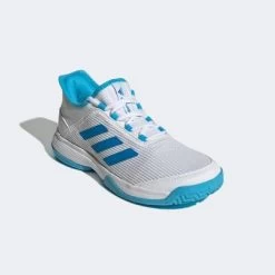 Adidas Kids Adizero Club Tennis Shoes - Cloud White/Blue Rush -Ball Game Paradise GW3840 D