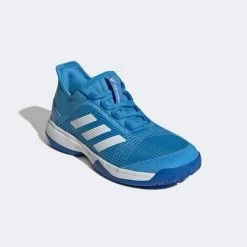 Adidas Kids Adizero Club Tennis Shoes - Pulse Blue/Cloud White -Ball Game Paradise GX1854 D