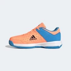 Adidas Kids Stabil Indoor Court Shoes - Beam Orange/Pulse Blue -Ball Game Paradise GX3760 F