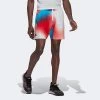 Adidas Mens Melbourne Ergo Printed 7-inch Tennis Shorts - White/Vivid Red