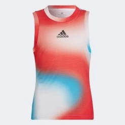 Adidas Girls Melbourne Tank - Vivid Red/Sky Rush
