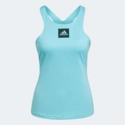 Adidas Womens Paris Y-Tank - Pulse Aqua/Black -Ball Game Paradise HA3354 V