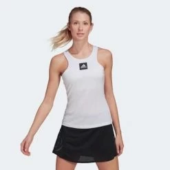 Adidas Womens Paris Y-Tank - White/Black -Ball Game Paradise HA7627 A
