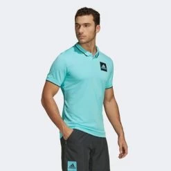 Adidas Mens Freelift Paris Polo - Pulse Aqua -Ball Game Paradise HC7699 D