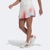 Adidas Womens Melbourne Printed Tennis Skirt - White/Vivid Red -Ball Game Paradise HC7700 A