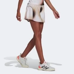 Adidas Womens Melbourne Printed Tennis Skirt - White/Wonder Mauve -Ball Game Paradise HC7701 D