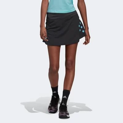 Adidas Womens Paris Tennis Skirt - Carbon/Pulse Aqua 3 Adidas Womens Paris Tennis Skirt - Carbon/Pulse Aqua