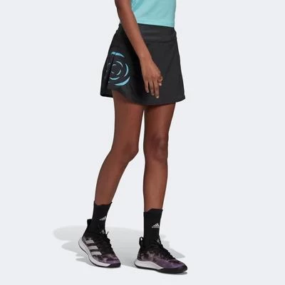 Adidas Womens Paris Tennis Skirt - Carbon/Pulse Aqua 6 Adidas Womens Paris Tennis Skirt - Carbon/Pulse Aqua - Image 4