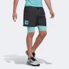 Adidas Mens Paris Two-In-One Shorts - Carbon/Pulsa Aqua -Ball Game Paradise HG4204 A