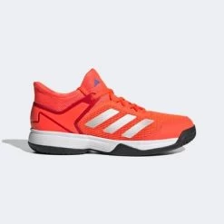 Adidas Kids Adizero Ubersonic 4 Tennis Shoes - Solar Red/Silver Metallic