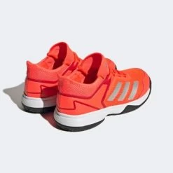 Adidas Kids Adizero Ubersonic 4 Tennis Shoes - Solar Red/Silver Metallic -Ball Game Paradise HP9698 C