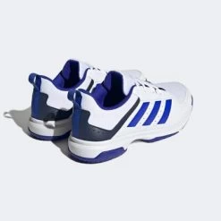 Adidas Mens Ligra 7 Indoor Court Shoes - Cloud White/Lucid Blue -Ball Game Paradise HQ3516 C