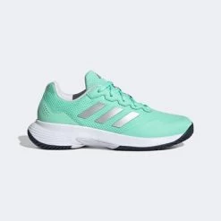 Adidas Womens GameCourt 2.0 Tennis Shoes - Pulse Mint/Silver Metallic
