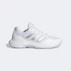 Adidas Womens GameCourt 2.0 Tennis Shoes - Cloud White/Silver Metallic -Ball Game Paradise HQ8476 A