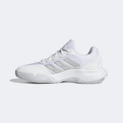 Adidas Womens GameCourt 2.0 Tennis Shoes - Cloud White/Silver Metallic -Ball Game Paradise HQ8476 F
