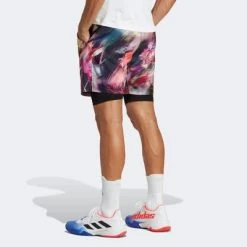 Adidas Mens Melbourne Ergo Graphic Tennis Shorts - Multicoloured -Ball Game Paradise HT7212 C