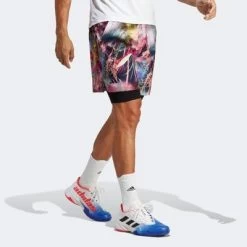 Adidas Mens Melbourne Ergo Graphic Tennis Shorts - Multicoloured -Ball Game Paradise HT7212 D