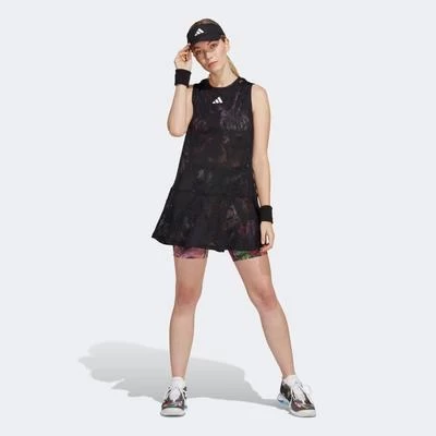 Adidas Womens Melbourne Tennis Dress - Black/Multicoloured 6 Adidas Womens Melbourne Tennis Dress - Black/Multicoloured - Image 4