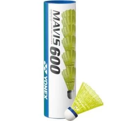Yonex Mavis 600 Nylon Badminton Shuttlecocks - Yellow (Tube Of 6)