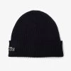 Lacoste Ribbed Wool Beanie - Black -Ball Game Paradise RB0001 166 A
