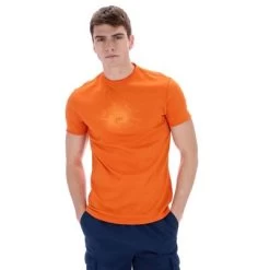 Fila Mens Brig Raw Seam Graphic T-Shirt - Burnt Orange