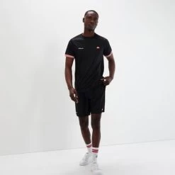 Ellesse Mens Parallel Tee - Black -Ball Game Paradise SER17882 BK D