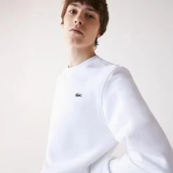 Lacoste Mens Fleece Sweatshirt - White -Ball Game Paradise SH1505 800 C