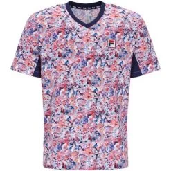 Fila Mens Solar Power Short Sleeved Speed V-Neck Top - Splash Power