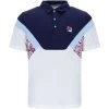 Fila Mens Solar Power Short Sleeve Colour Blocked Polo - White/Fila Navy -Ball Game Paradise TM31D111 100 A