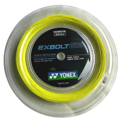 Yonex Exbolt 65 200m Badminton String Reel - Yellow 3 Yonex Exbolt 65 200m Badminton String Reel - Yellow